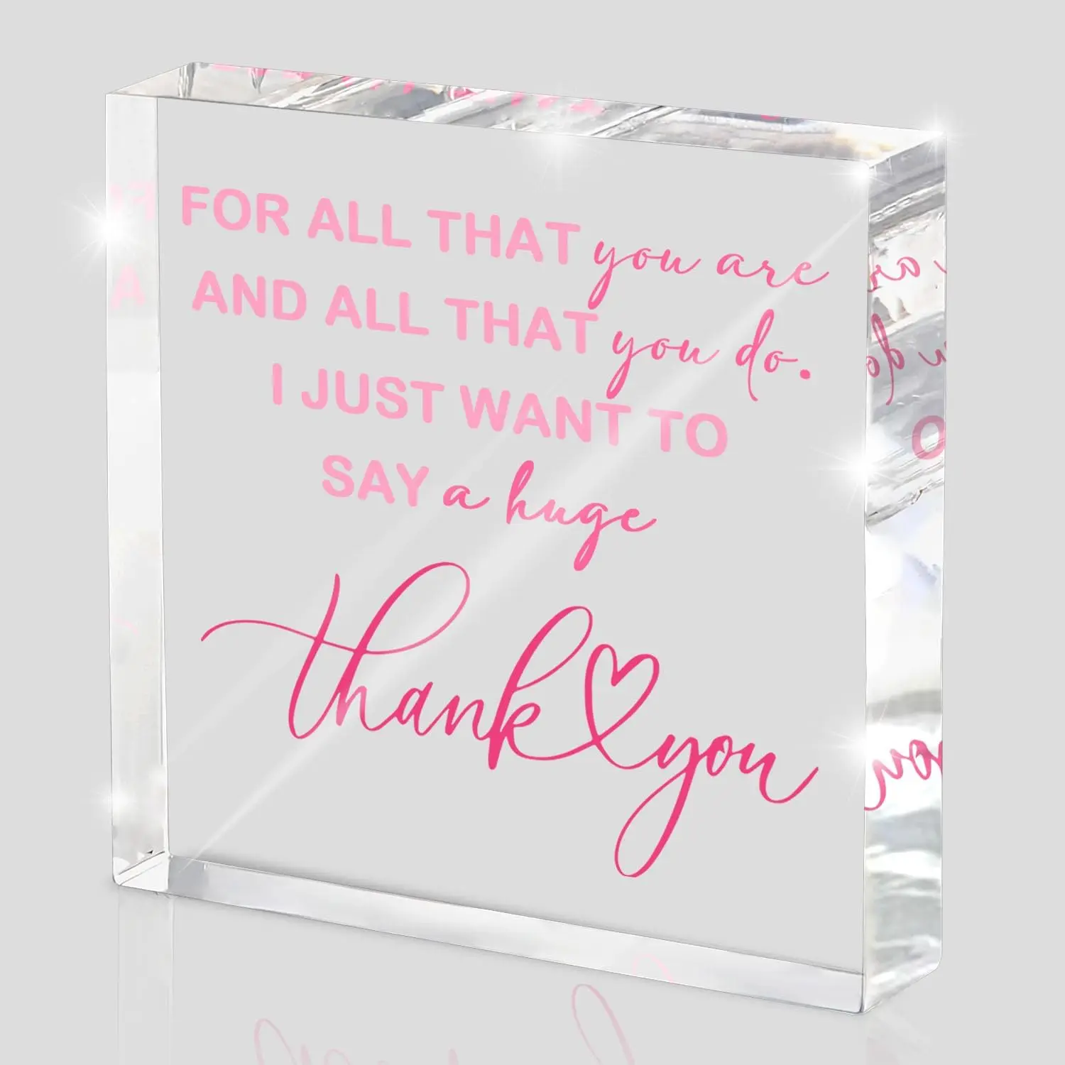 Appreciation Gifts for Women Teacher Coworkers, Friendship Gifts for Best Friends, Pink Desk Acrylic Decorations for Women's
