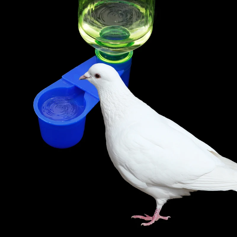 5/10/20Pcs Bird Quail Drinker Cups Water Bottle Cup Cat Chicken Pigeon Parrot Hamster Double Nozzle Water Guide For Bird