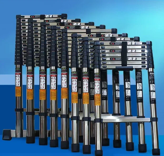 Stainless Steel  Telescoping Ladder Stainless Steel Folding Ladder Portable Extendable Loft Ladder