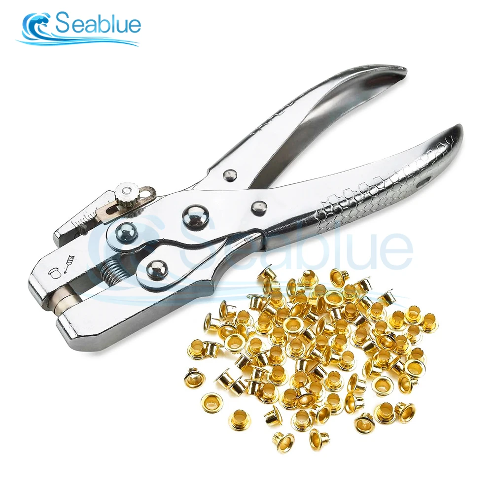 Eyelet Hole Puncher Leather Belt Hole Punch Plier Revolve Sewing Machine Bag Setter Tool Watchband Strap Household leathercraft