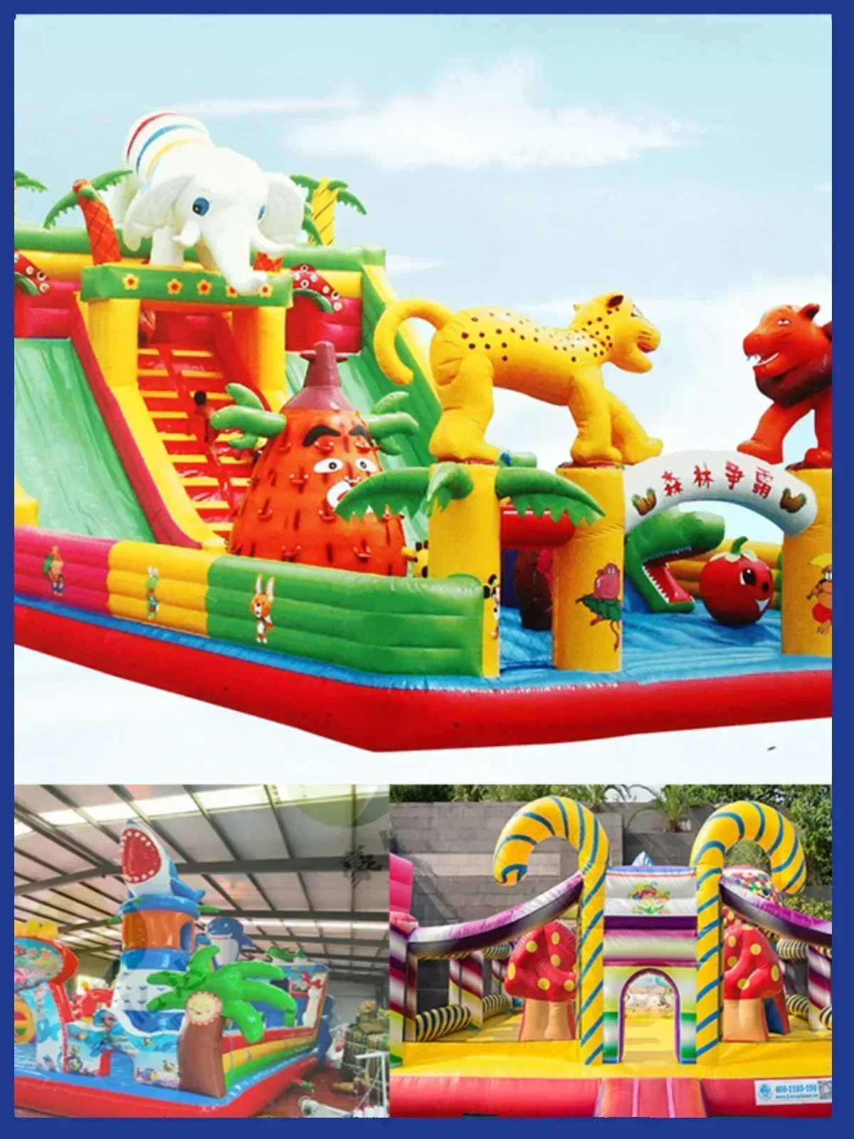 Large inflatable castle, outdoor children's water park, slide, mobile clearance, air mold customizable