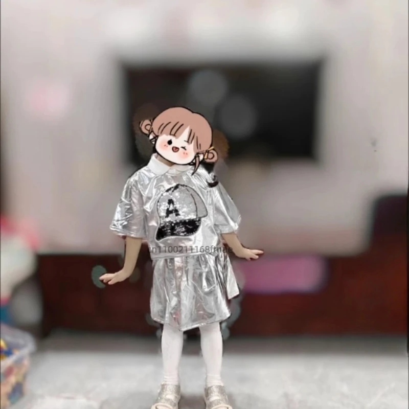 Kinder Jazz Dance Kostüm Helle Farbe Kurzarm Shorts Set Jazz Dance Männliche und Weibliche Street Dance Performance Kostüme