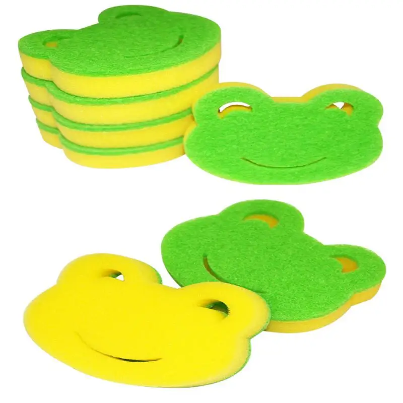 Sponge Eraser For Kitchen Scouring Frog Shape Household Bathroom Cleaning Tools Scouring Pad Soft Creativity Kitchenware