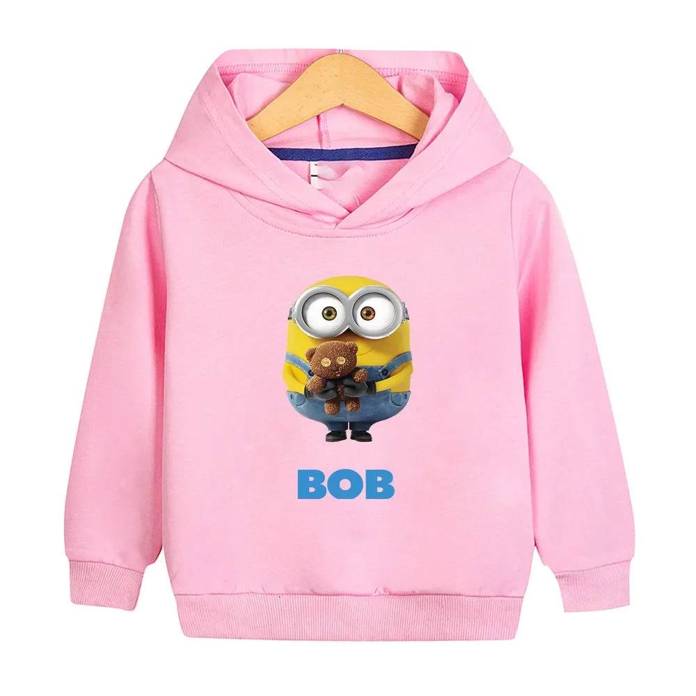 Minions clothes boys hooded hoodie Autumn 2024 new children\'s autumn top boys all match coats casual and comfortable