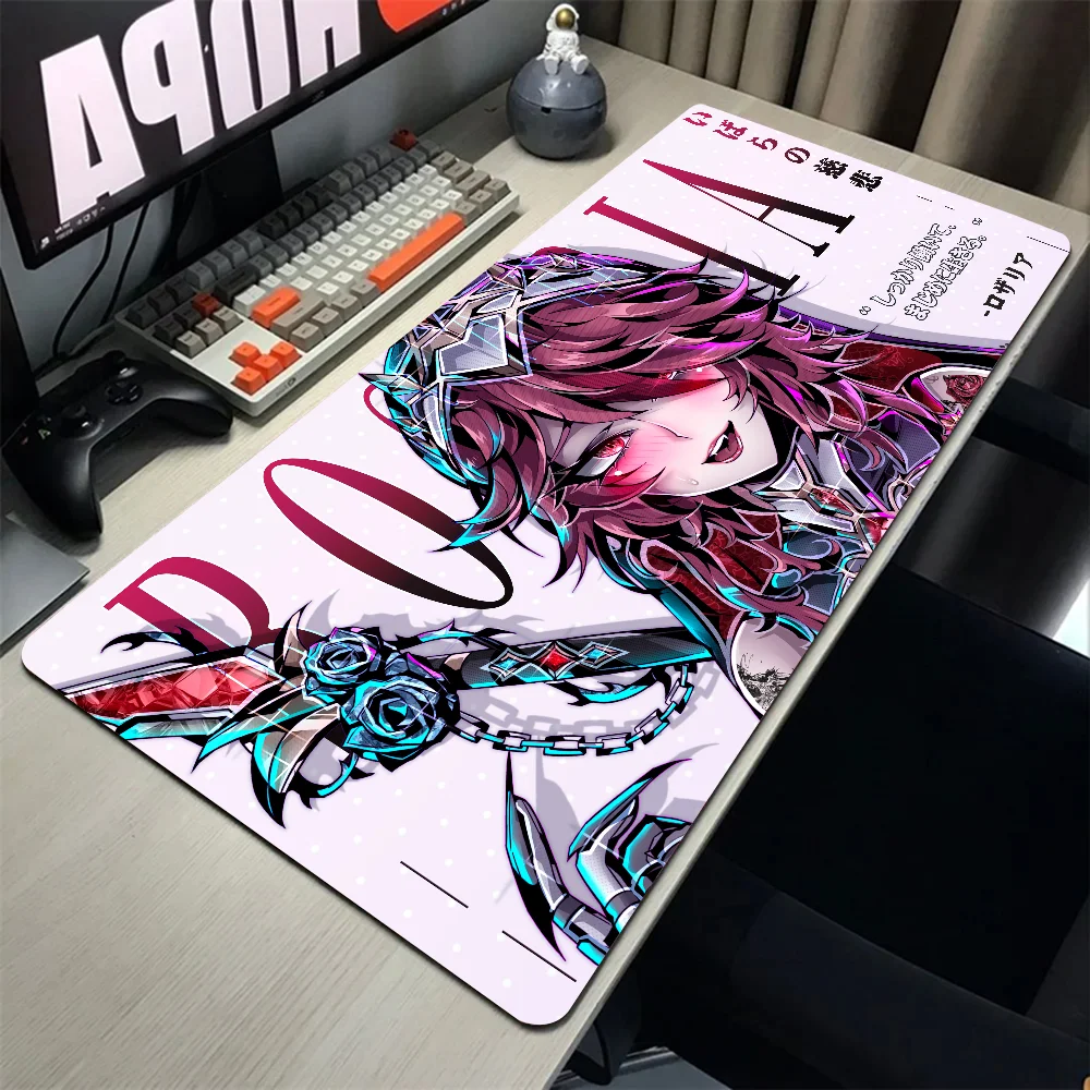 Anime Girl Hentai Rosaria Genshin Impact Mousepad Mouse Mat Desk Mat With Pad Gaming Accessories Prime Gaming XXL Keyboard Pad P