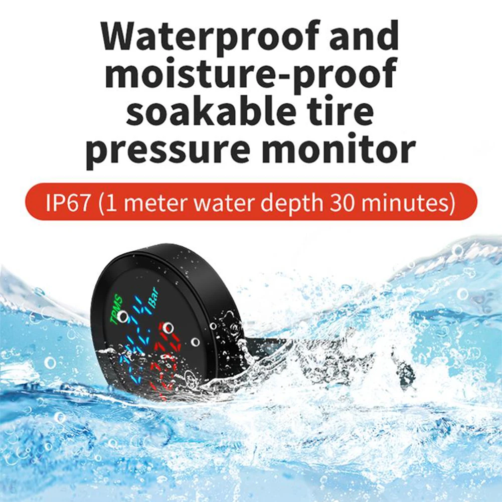 Motorcycle Maintenance Motorcycle TPMS LCD Tire Pressure Monitor Wear-resistant Charging Protection Easy To Use