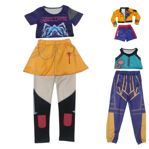 Imagen 1 del producto Nuevo K-POP Demon Hunter Cossplay disfraz para niñas cantante Pop disfraz de Halloween vestido para niños traje de escenario