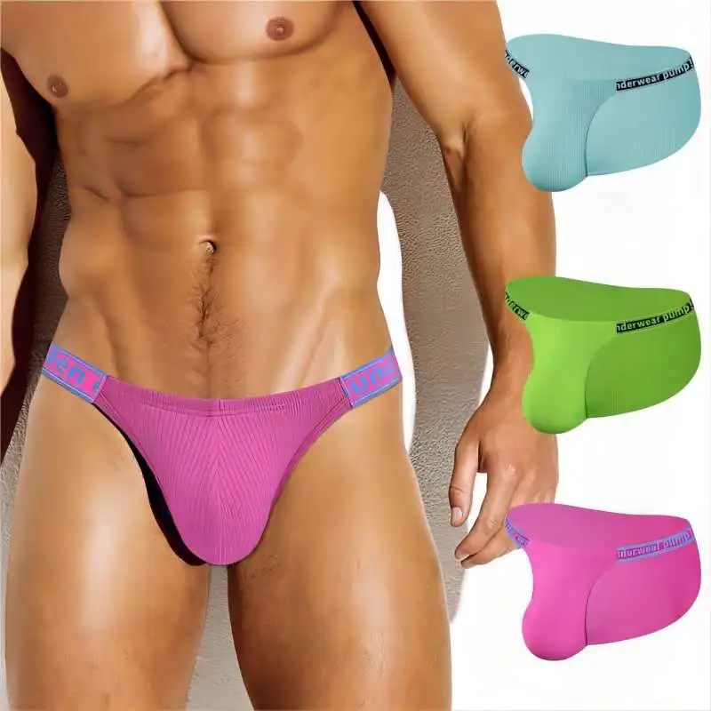 

Men's low waisted underwear for hip lifting fitness and breathability Sexy Triangle sports U Convex Gay Low Waist Underpants