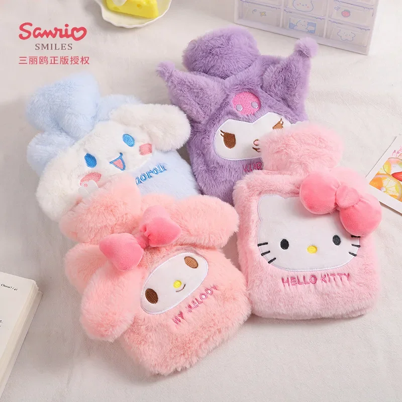 Sanrio Hello Kitty Plush Hand Warmer Bottle Kawaii Hot Water Bottles Soft Portable Winter Warm Hand Bag Anime Toy Christmas Gift