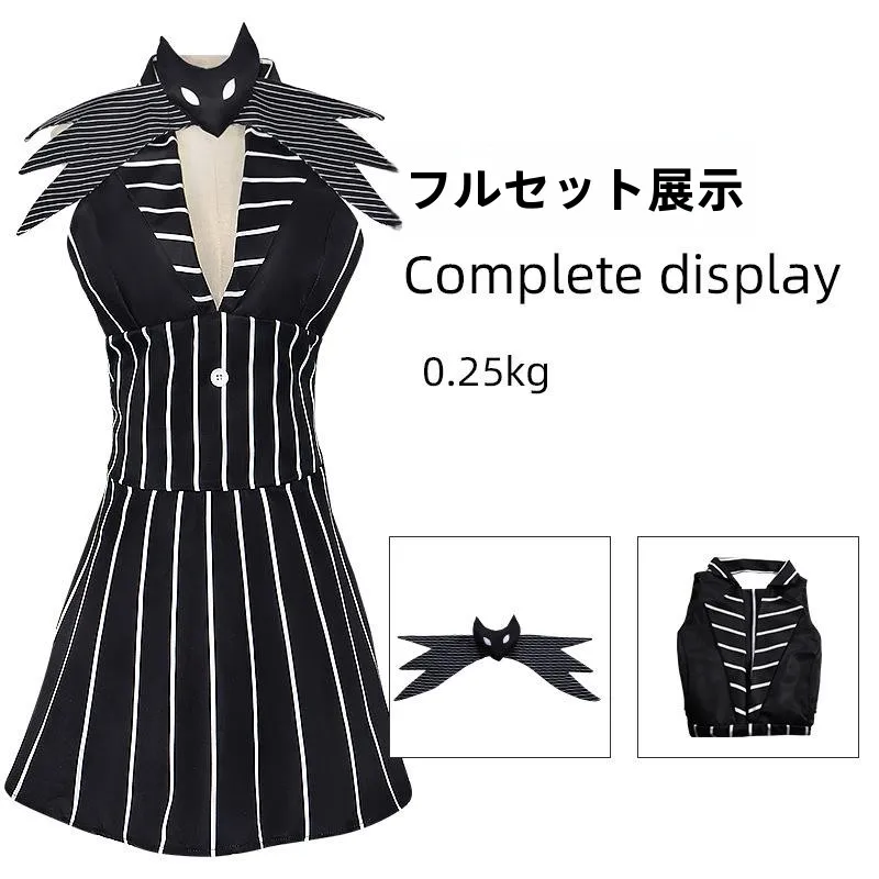 

New Halloween Performance Costume Christmas Night Nightmare Jack Skellington Genderbend Cosplay Outfit Stage Performance Dress
