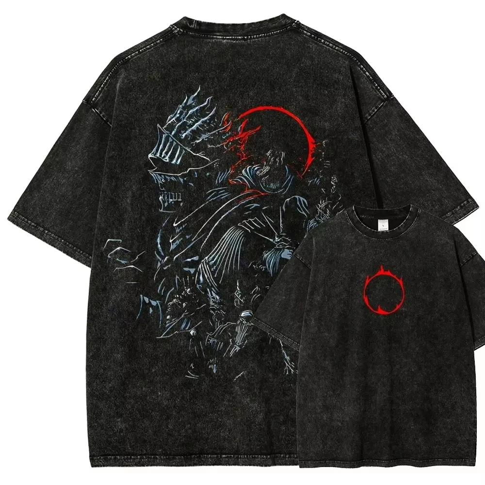 Vintage Washed Dungeon Crawler Game Carl Graphic T‑Shirt Princess Donut Funny Cat Meme Unisex Men Women Streetwear Cotton Tops