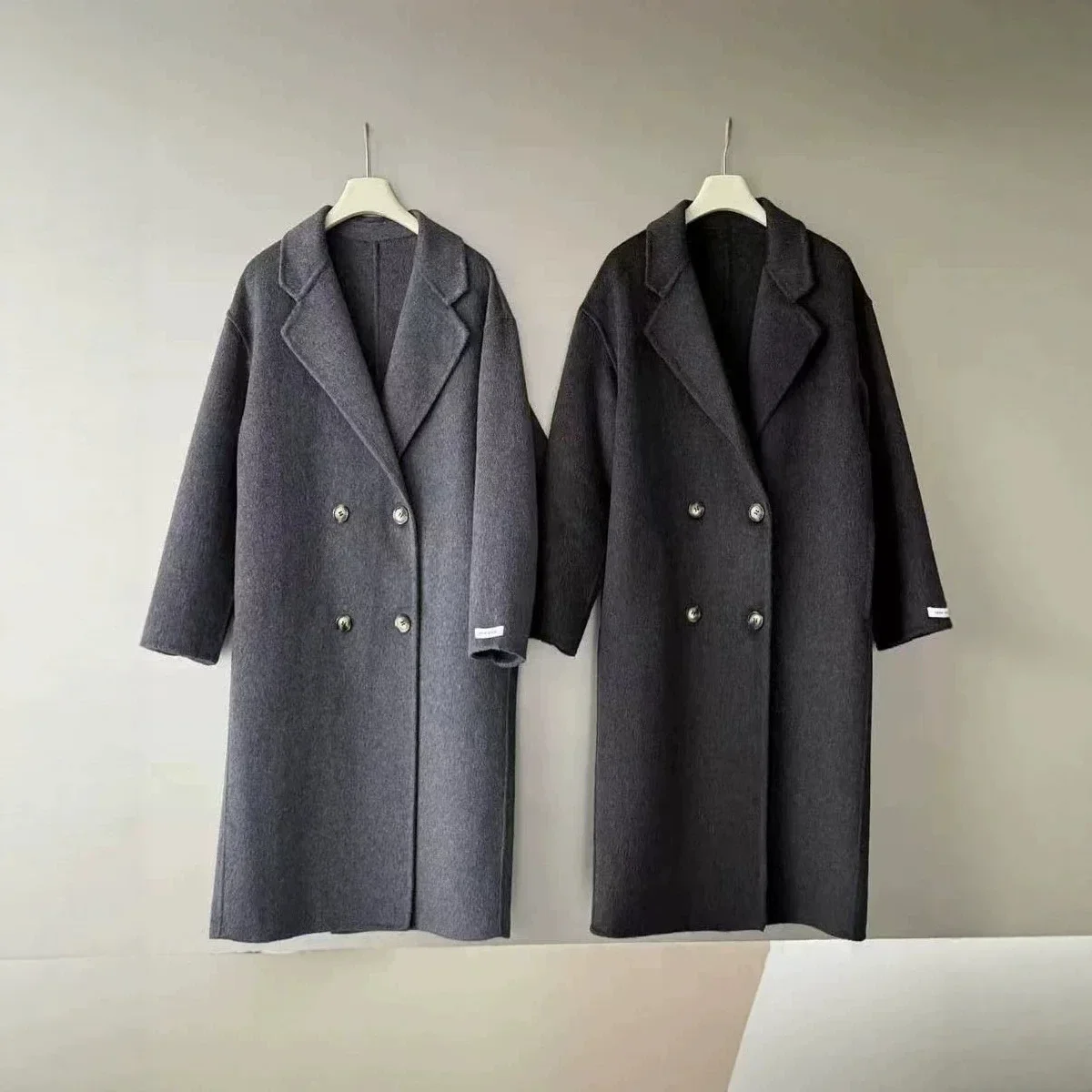 Spring Women Drouble Breasted Woolen Coat Loose Style Cashmere Winter Clothes Long Coats Tops New