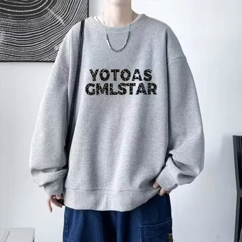 

Loose Long Sve round Ne Hoodl Sweatirt Men's Spring Autumn Sle High Street INS Trendy American Brand Base irt