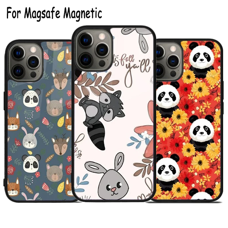 

Comfy Bed Panda Raccoon Rabbit Hamster Wireless Magsafe Phone Case For iPhone 15 16 14 13 11 12 Pro Max Plus Magnetic Cover