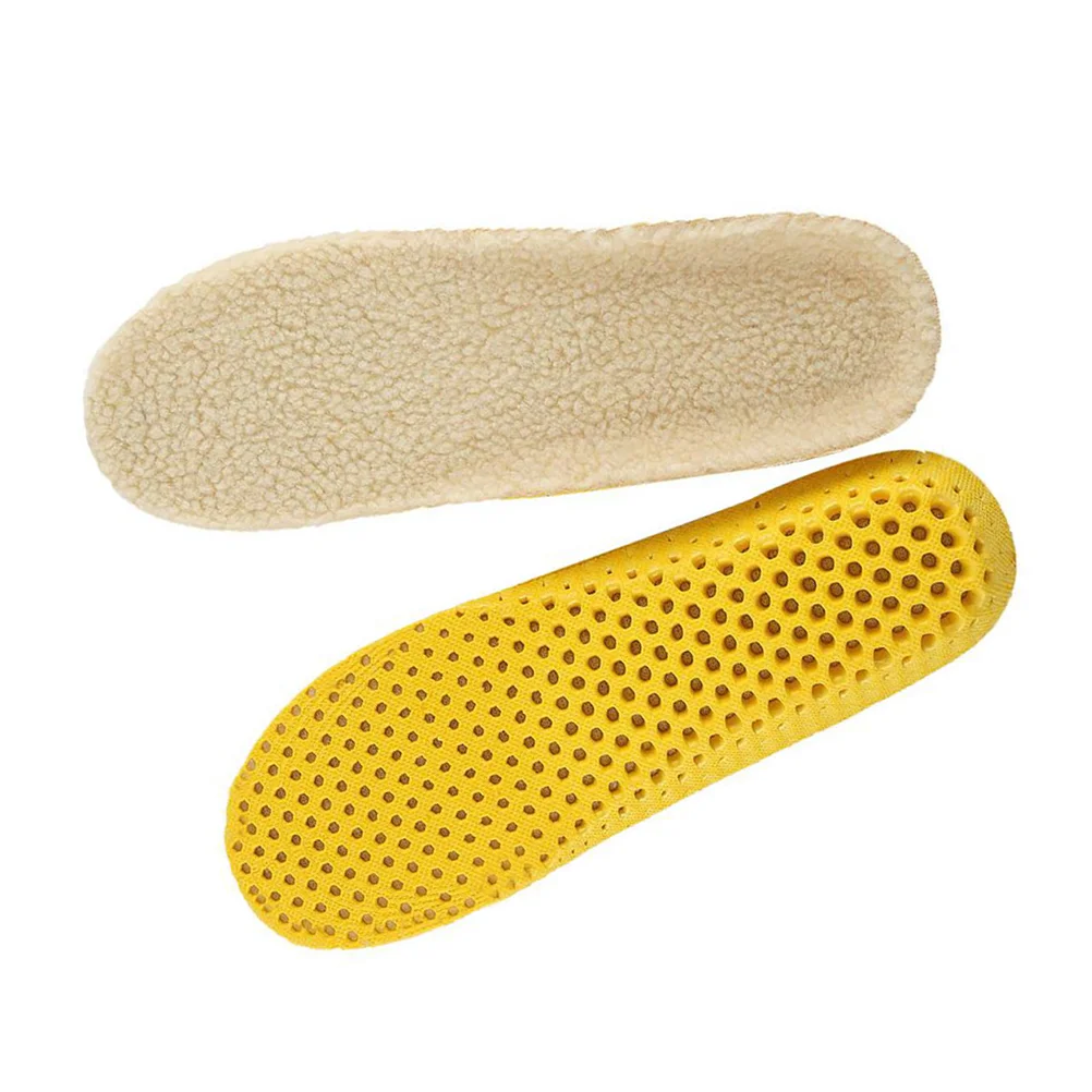 2 Pair Plantar Fasciitis Unusual Thickened Insoles Warm Shoe Dropshipping Beige Winter