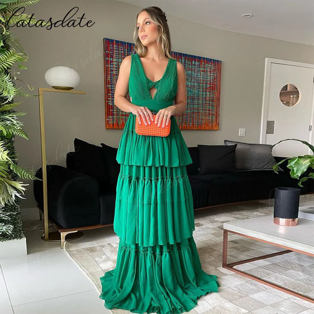 Catasdate Maxi Evening Dresses Formal Occasion Dresses for Women A Line Party Gown for Wedding Guest vestidos de festa