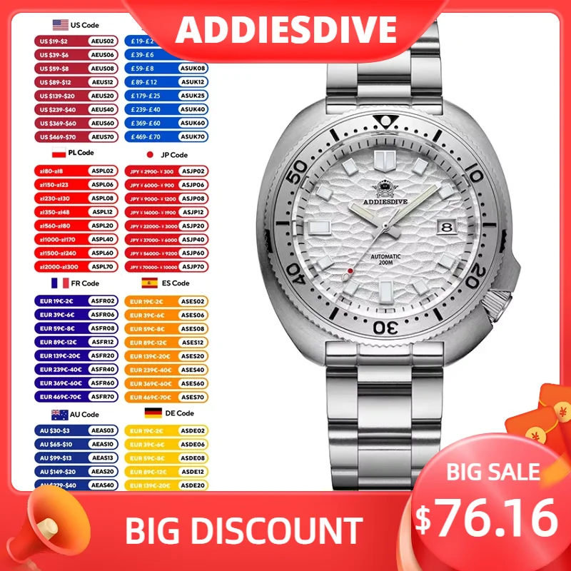 ADDIESDIVE Hot Sale AD2117 Automatic Mechanical Watch Premium Luxury 200m Dive NH35A Sapphire Luminous Mens Watches reloj hombre