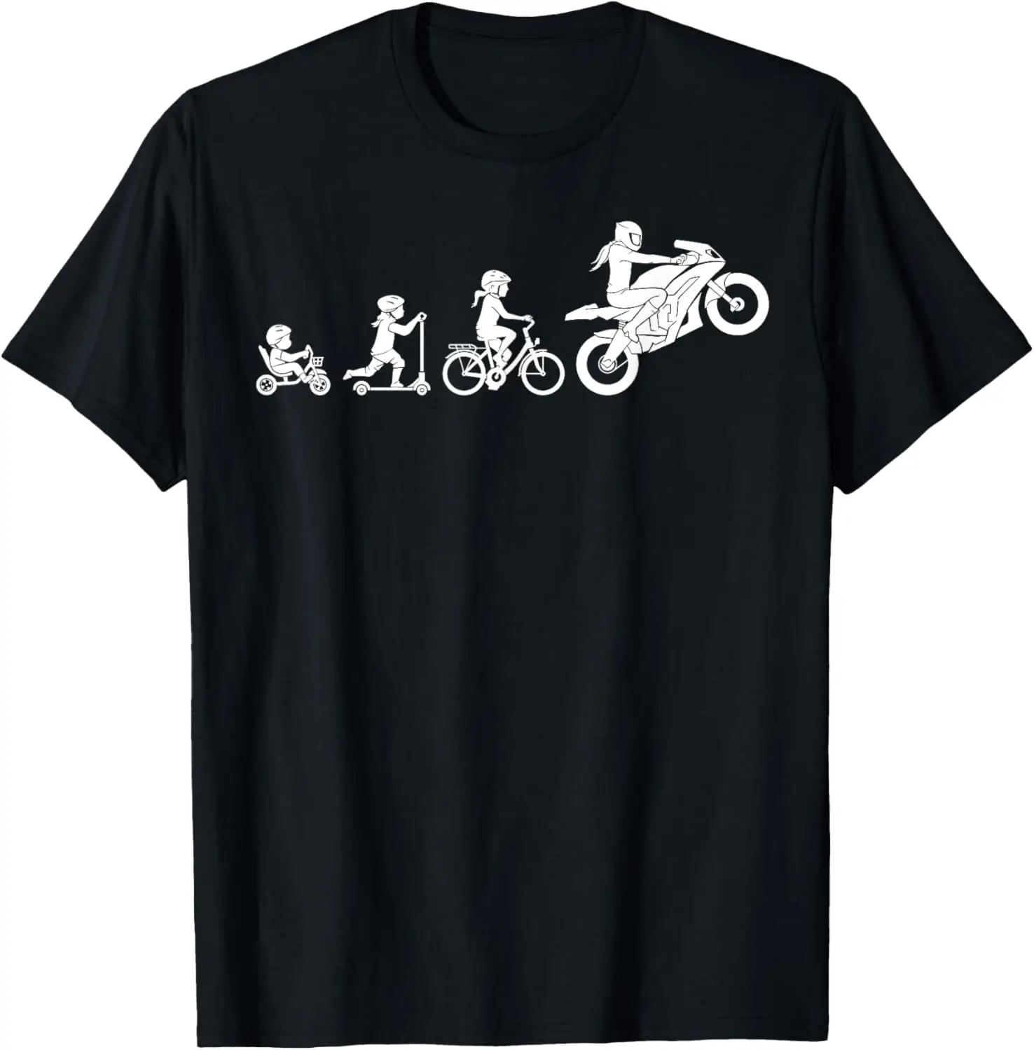 

Female Sports Motorcycle Rider Evolution T-Shirt Motorcycle