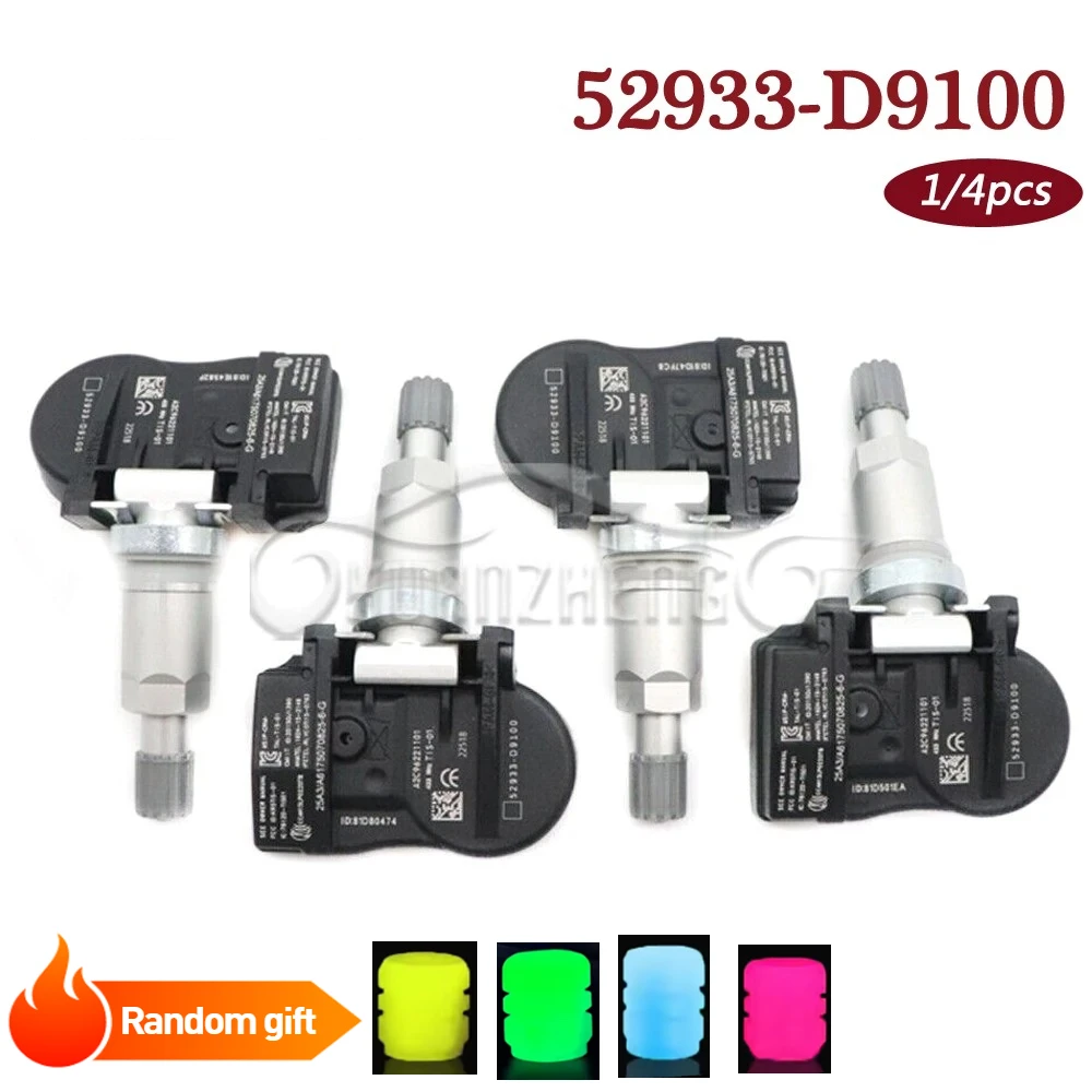 

52933-D9100 НОВЫЙ датчик контроля давления в шинах TPMS для Genesis G90 Hyundai IONIQ SANTA FE Kia 433 МГц светящаяся крышка клапана автомобильных шин