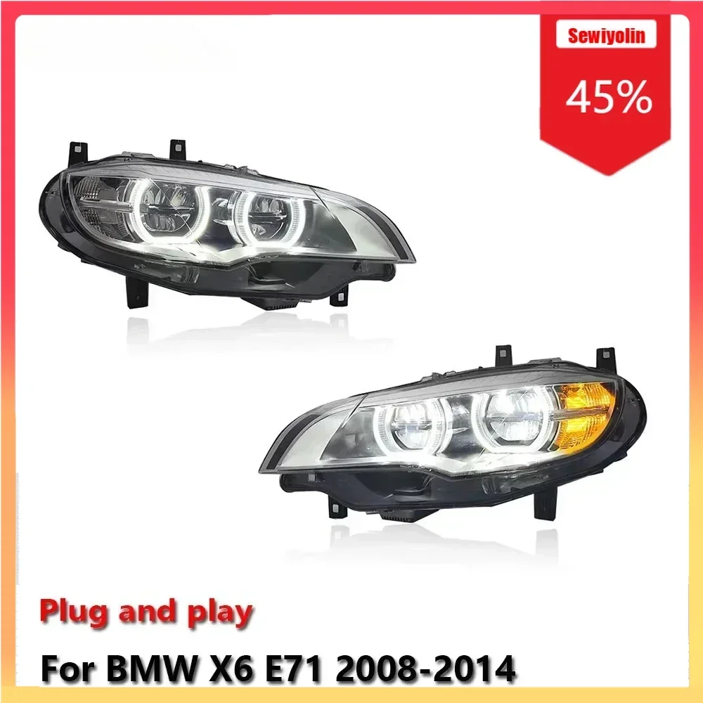 

Car Auto LED Headlight Light Accesorios Para Auto For BMW X6 E71 2008-2014 Auto Fog DRL Brake Turn Signal Lamp Plug And Play