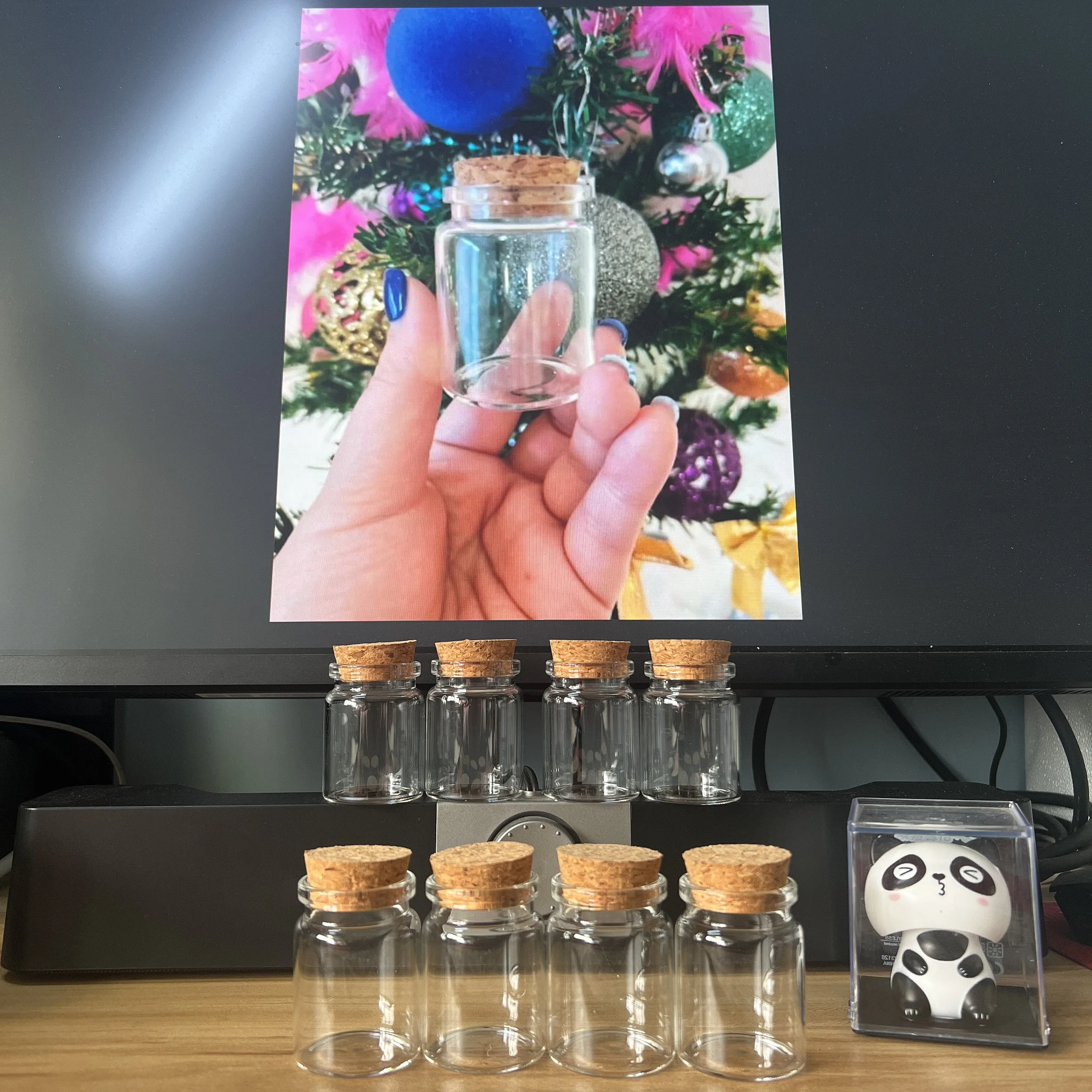 12/18/24/36/48 Pcs 30ml Christmas Decor Glass Bottles Cork Tiny Wishing Glass Jars Clear Mini Candy Containers Memory Gift Vials
