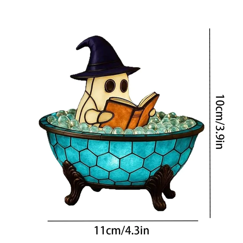 ABZV-Ghost Bathtub Bubble Bath Lamp Halloween Night Light, Cute Led For Bathroom Decor,Spooky Reading Light