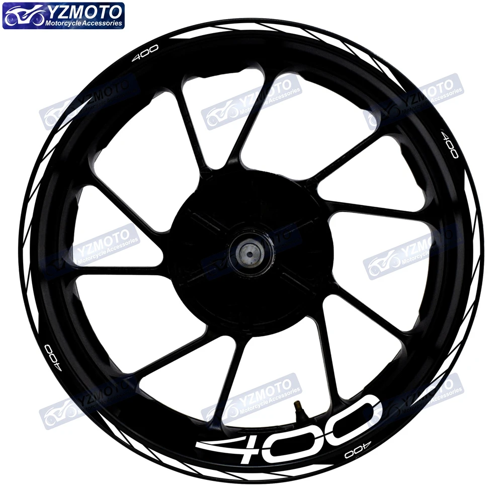 For Z400 Motorcycle 17 Inch Front And Rear Racing Wheel Sticker Hub Decal Modified Decorative Reflective Waterproof Rim Stickers