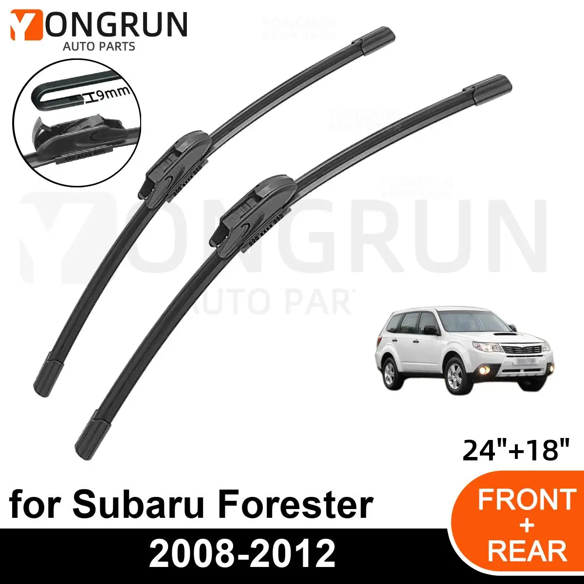 

Стеклоочистители передние Автомобильные для Subaru Forester 2008-2012, резиновые щетки стеклоочистителя 24 + 18 дюймов, аксессуары для лобового стекла автомобиля