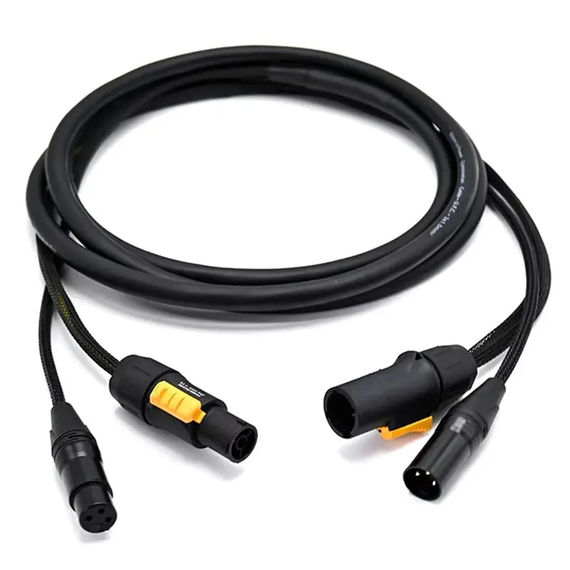 VoltVibe-Outdoor For DJ Speaker Moving Head 3 Pin DMX Truecon Combo Cable 1M/ IP65 XLR True1 For Combi Audio Lighting Wire