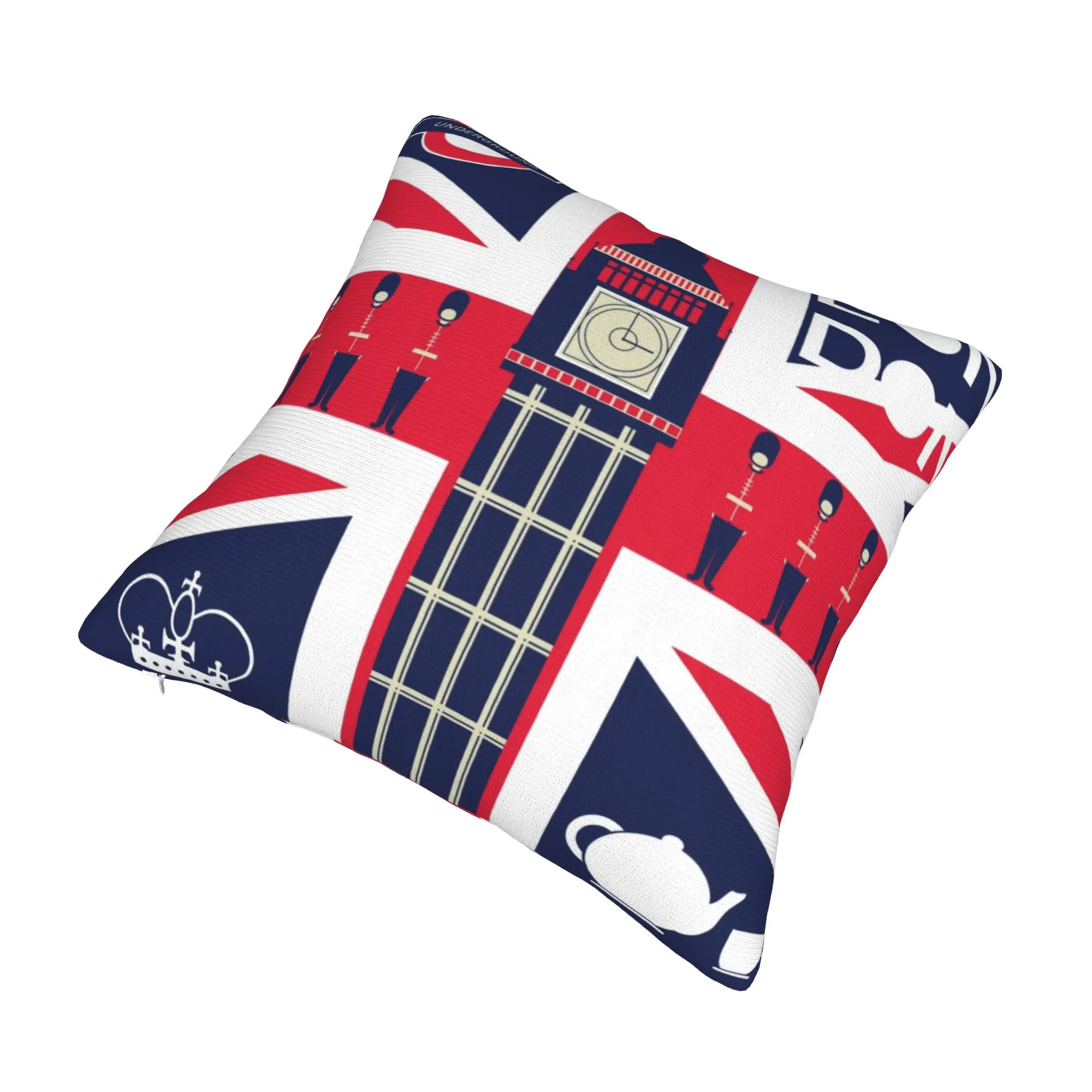 Nordic Style Vintage British Flag With London Symbol Cushion Covers 45x45cm Soft Sofa Square Pillowcase Home Decorative