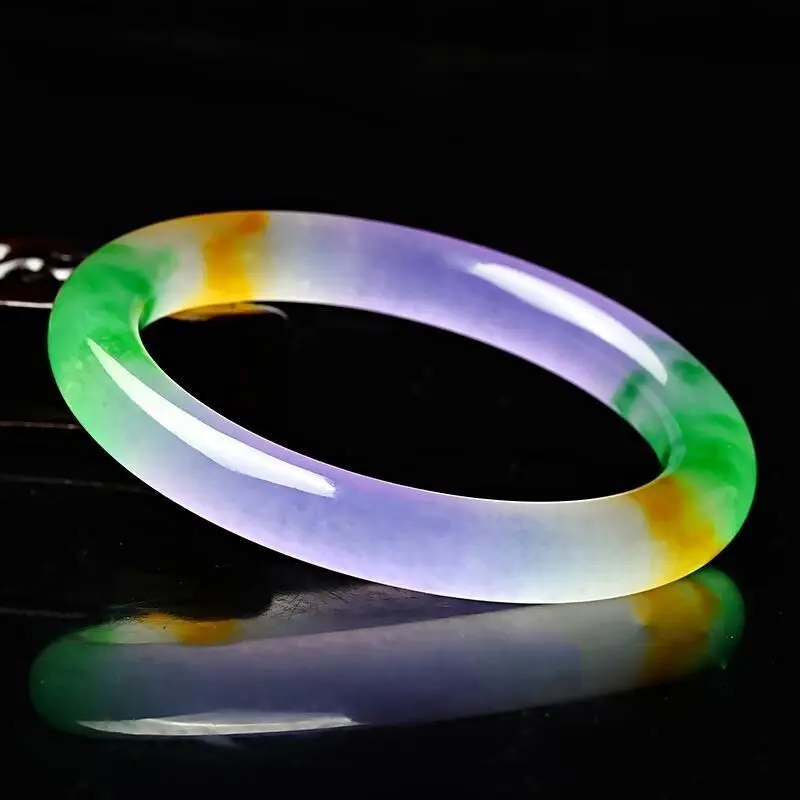 Halbgebirgswasser-Armband, Eisblume, schwimmender Quarzstein, Jade-Armband, bunte schwimmende Blume, violettes Jade-Armband