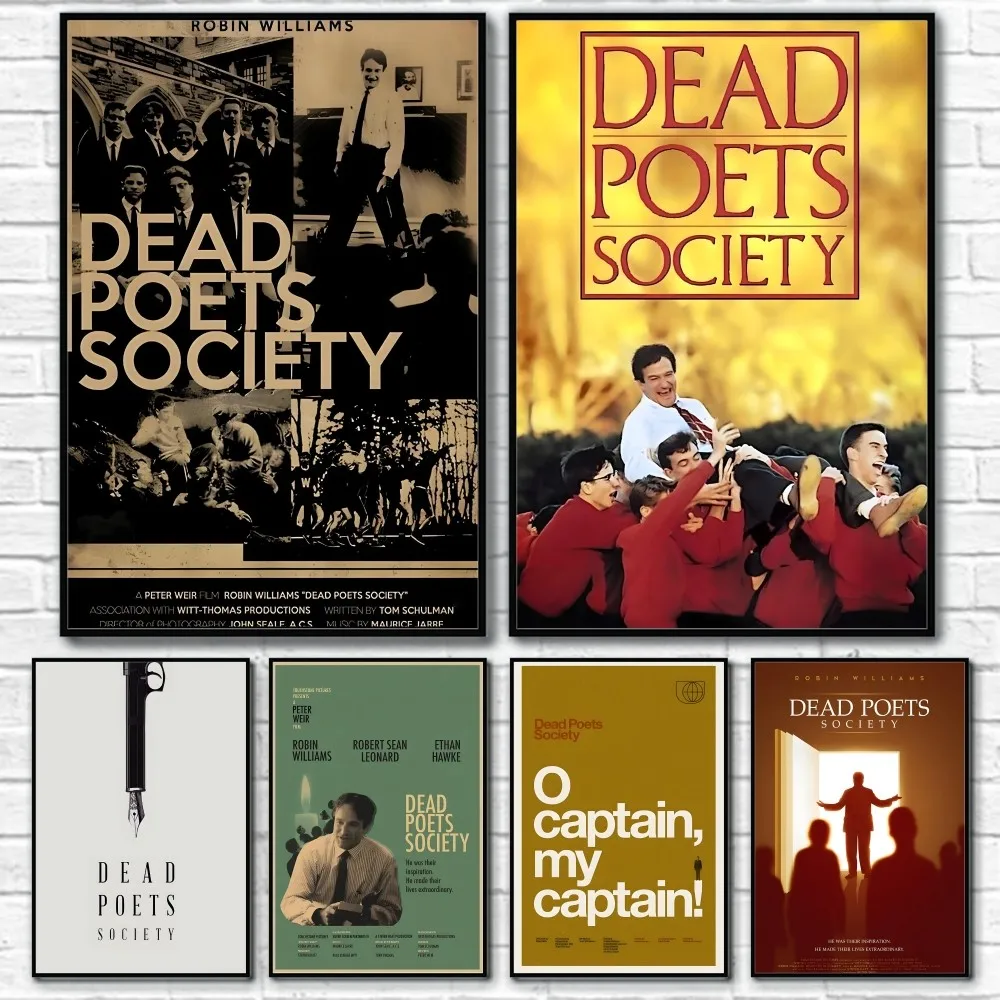 Retro Movie D-Dead P-Poets Society Poster Sticky Wall Art Printing Waterproof Home Living Bed Room Bar Aesthetic Decor