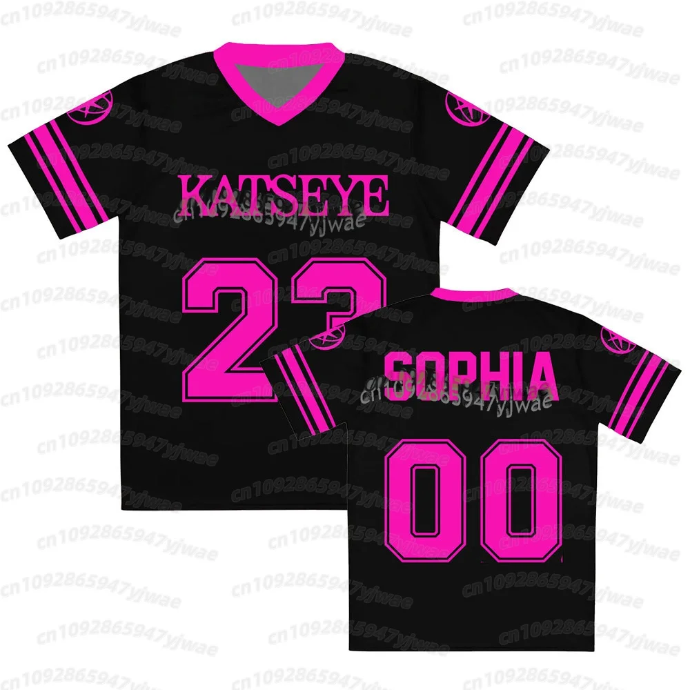 Camiseta masculina feminina Pinky Up Katseye Manon Sophia FANS, camiseta casual de manga curta com decote em V, moletons masculinos