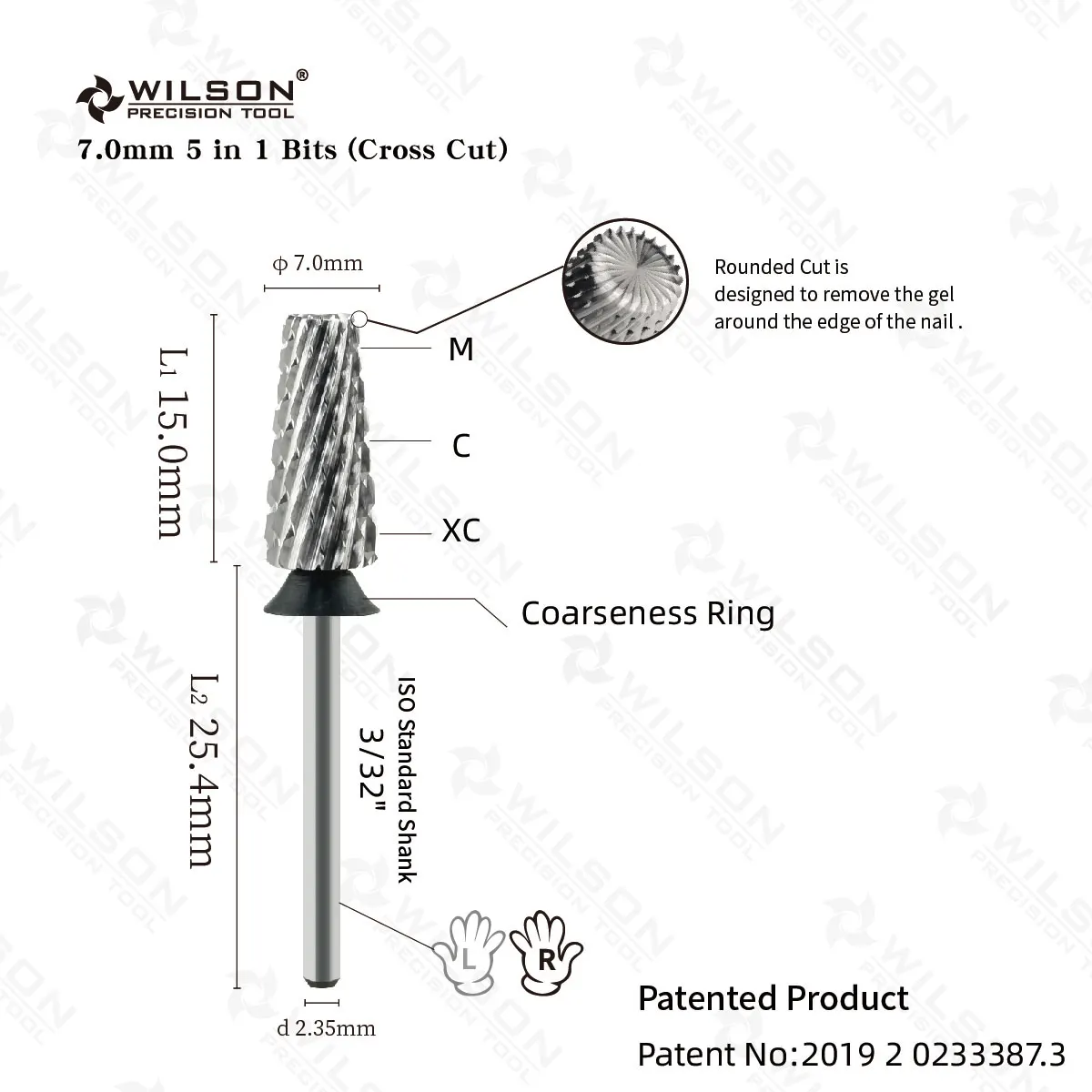 WILSON 5 in 1 Cross Cut Tools Nail Drill Bits Manicure tool Hot sale drill bits for nail nail lathe strawberries Drill for