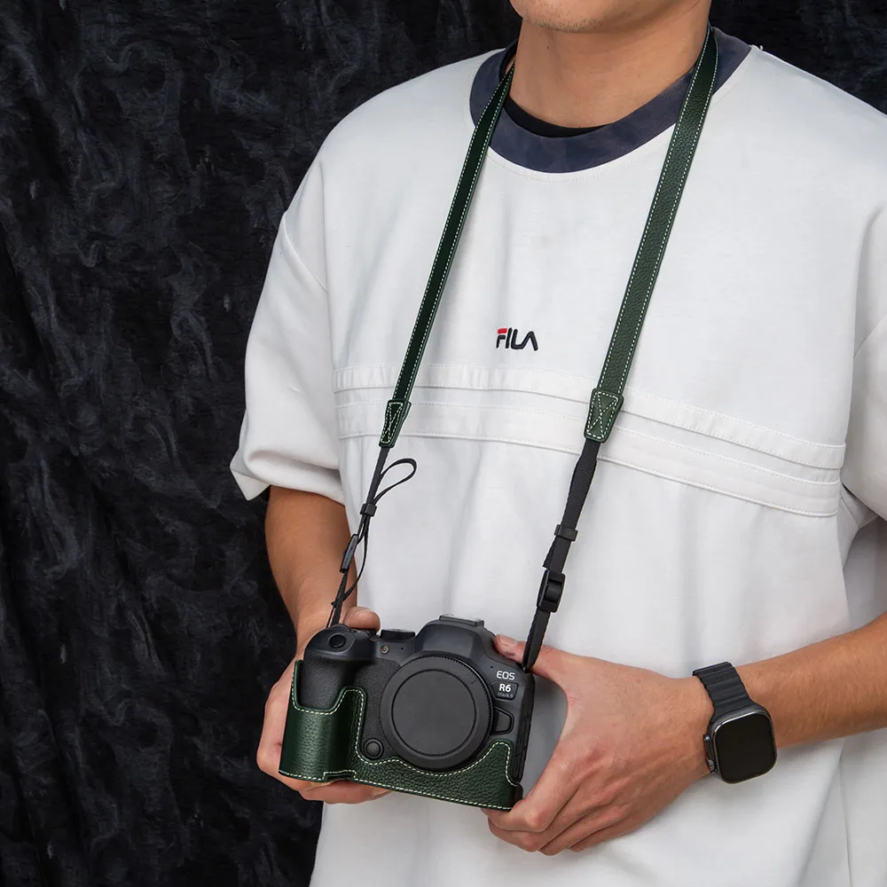 

For Canon EOS R6 Mark II R6II Case Genuine Leather Camera Bag R6II Vintage Handmade Real Leather Protective Case R62 Case