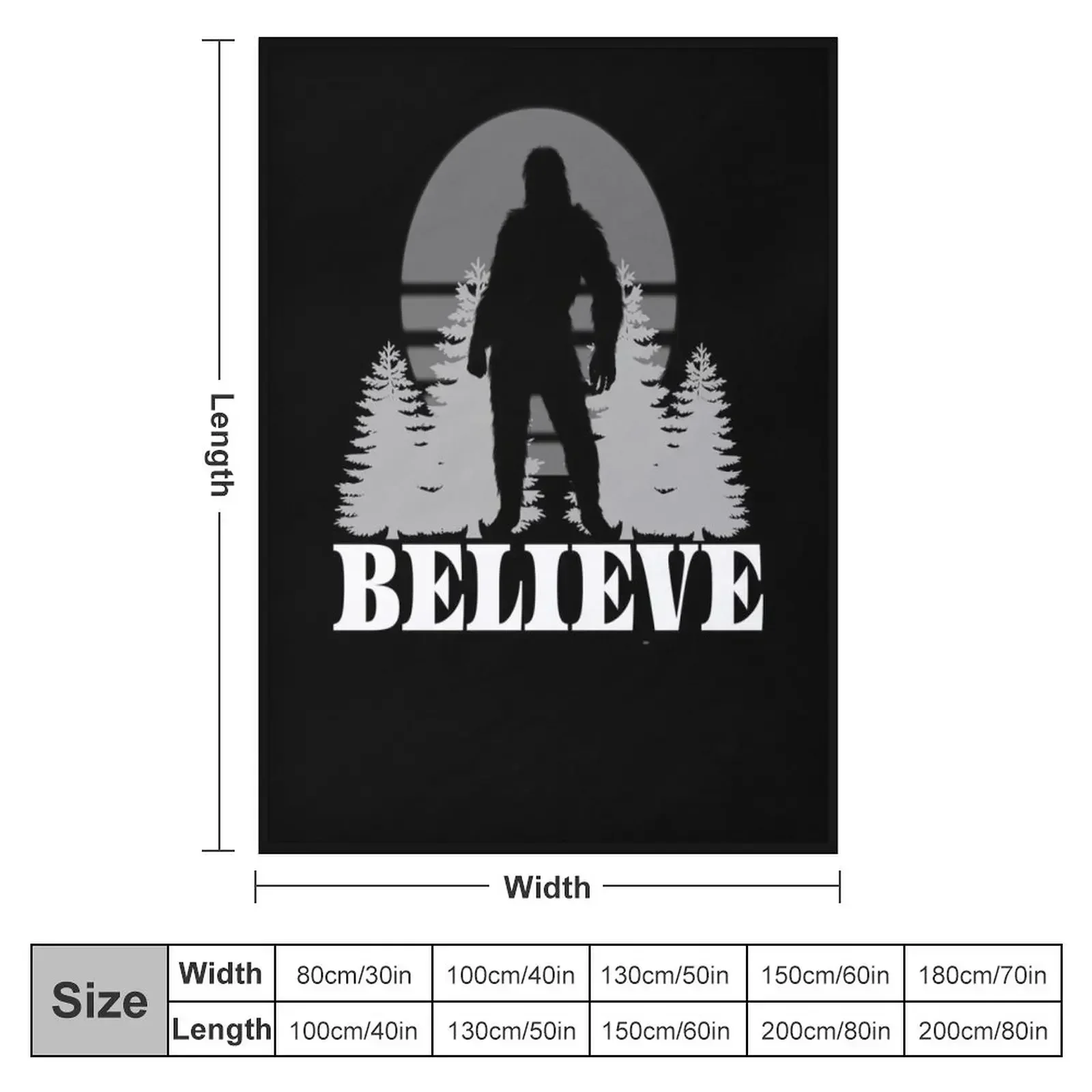 Bigfoot- Retro Vintage Mountains Nature Throw Blanket couch cozy soft plush fuzzy picnic outdoor blanket