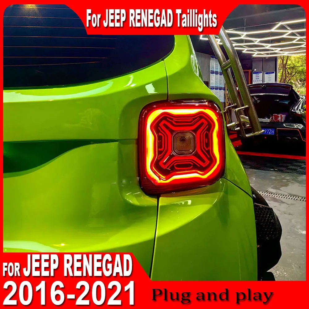 Новые задние фонари для JEEP Renegade 2015-2021: Светодиодные ДХО, сборка задних фонарей, сигнальные автоаксессуары, модифицированные лампы