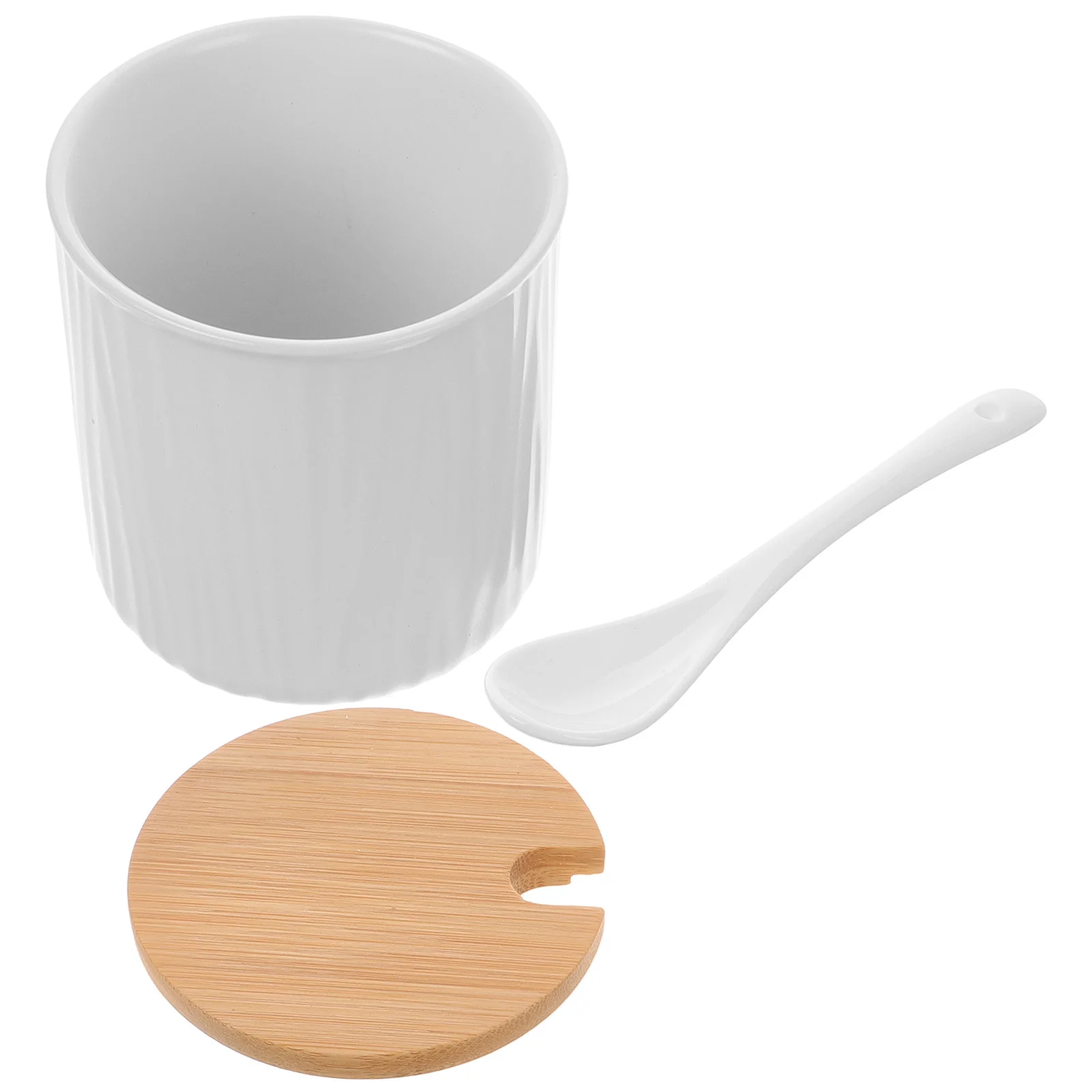 

Ceramic Seasoning Bowl 300Ml Lid Spoon Salt Storage Container Condiment Jar Sugar Container Kitchen Organizer Seasoning Bowl