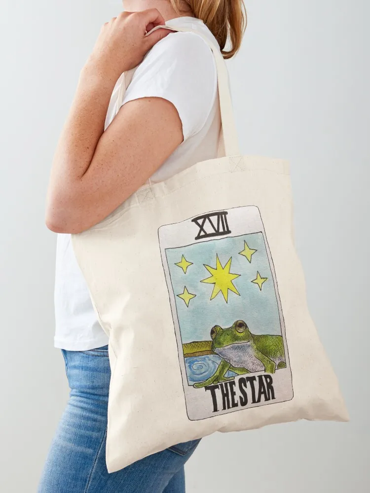 

The Star Frog Tarot Tote Bag bags woman 2025 Eco bag reusable shopping bag female