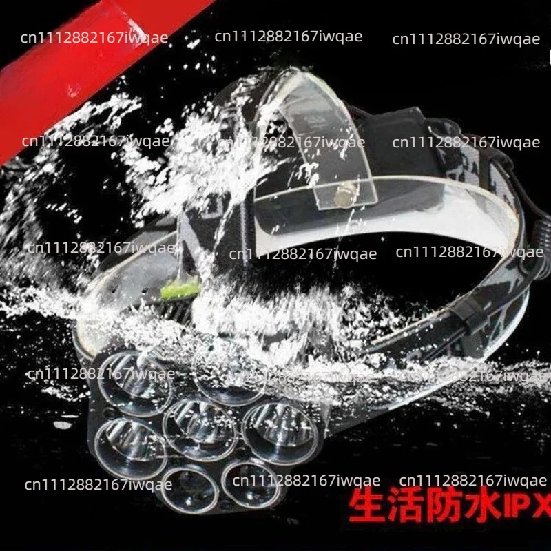 Suitable for strong light remote lighting headlights 5T6 + 2LED white/blue rechargeable headlights