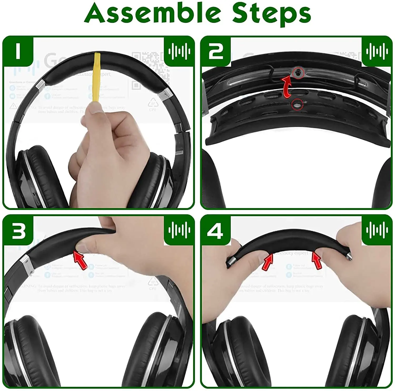 หนังเทียม Headband Pad ใช้ร่วมกับ Studio 1.0หูฟังเปลี่ยน Headband/Headband