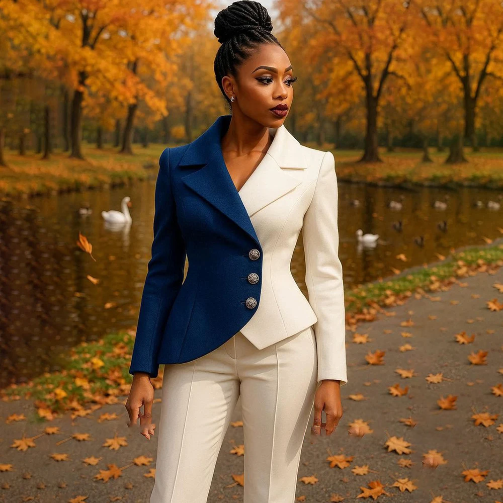 

Fashion Skinny Women's Suits Pants Sets 2026 Customzied Single Breasted Blazer Formal Office Lady 2 Piece Jacket Pants Outfits