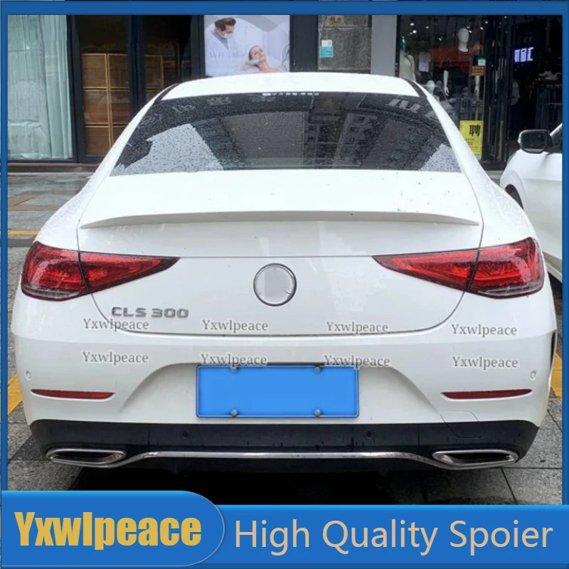 For Mercedes-Benz CLS300 350 CLS450 CLS53 Sedan CLS C257 2018 -2021 High Quality Carbon Fiber Rear Trunk Lip Spoiler Car Styling