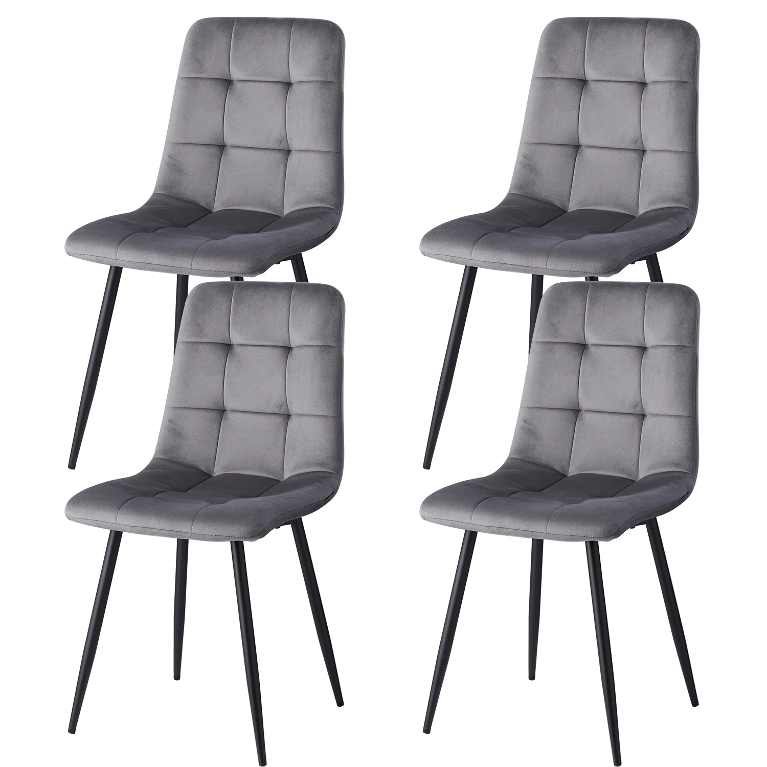 EGOONM Juego de 2/4 sillas de comedor, sillas tapizadas, silla de diseño con respaldo, asiento de terciopelo, estructura de metal para cocina y sala de estar