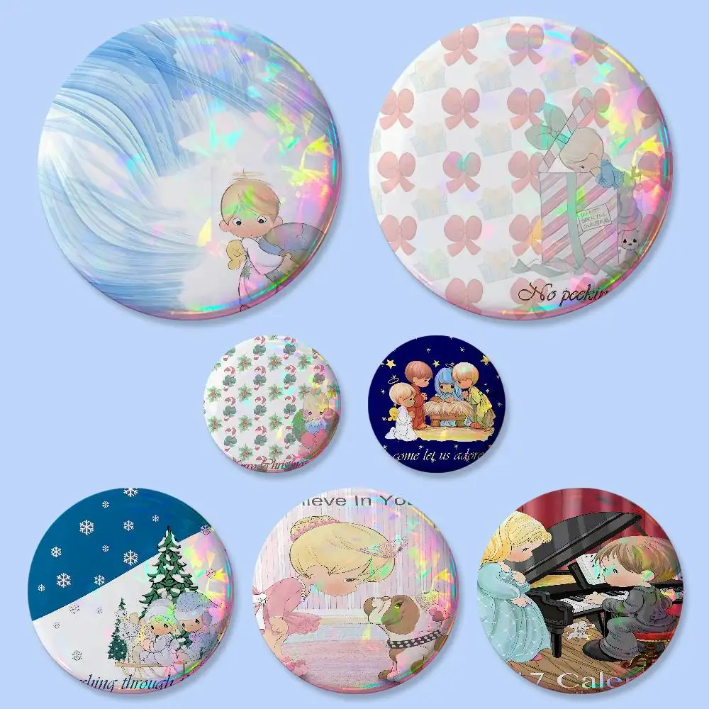 Precious Moments - Lindos Insignias Redondos de 25, 32, 44, 58, 75 mm para Cosplay, Decoración de Bolsos, Regalos para Fans, Coleccionistas y Amigos, Broche, Souvenir