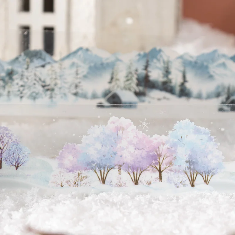 Journal GO 4x200cm Winter Sneeuw Thema Landschap Tape Stickers Decoratieve Scrapbooking Kaarten Maken Dagboek Slachband