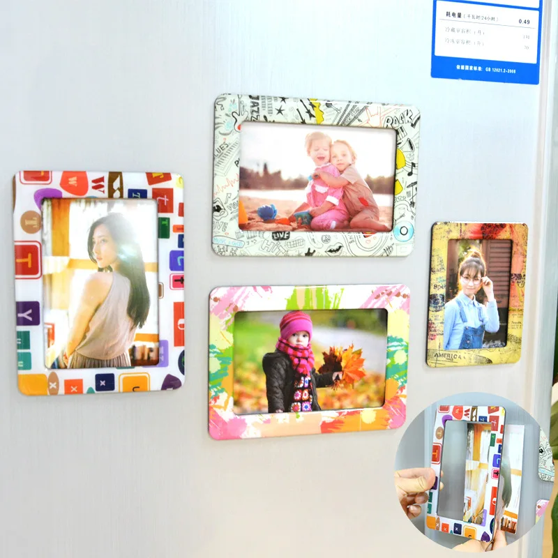 1PC Mini Magnetic Picture frame Refrigerator Magnet Photo Frame Small Picture Holder for Fridge Table Locker Whiteboard