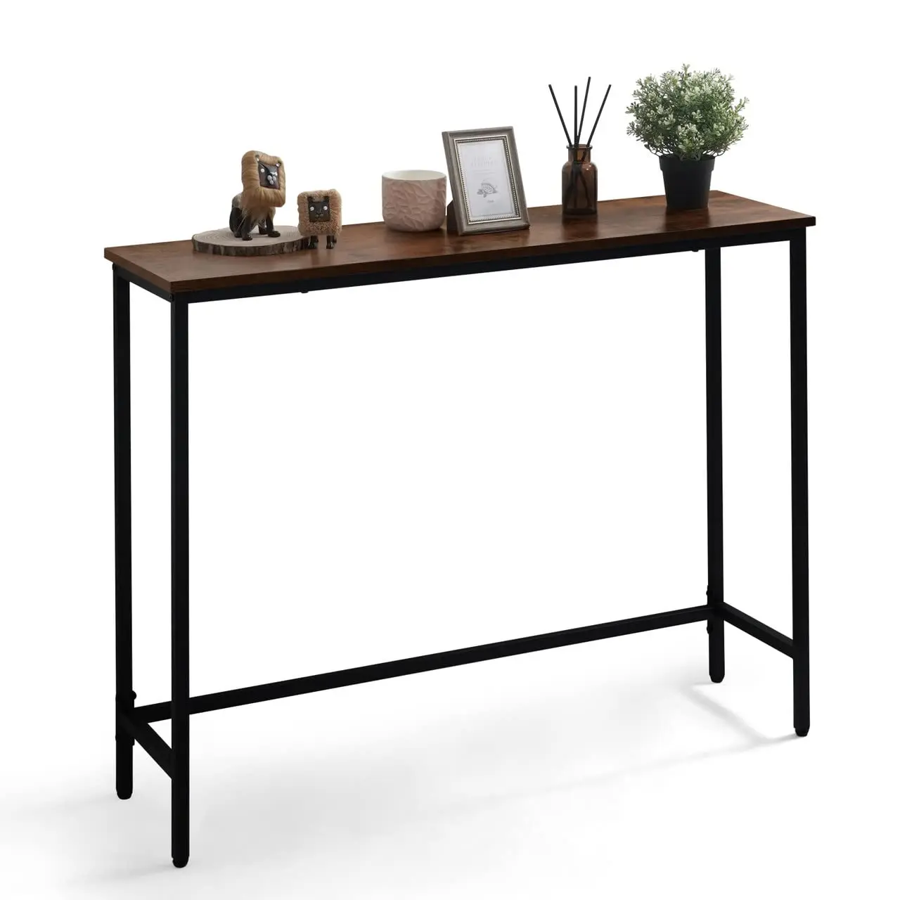 Classic Console Table for Entryway & Living Room, Industrial Accent Sofa Table, Hallway Plant Stand, Rustic Oak, Customized