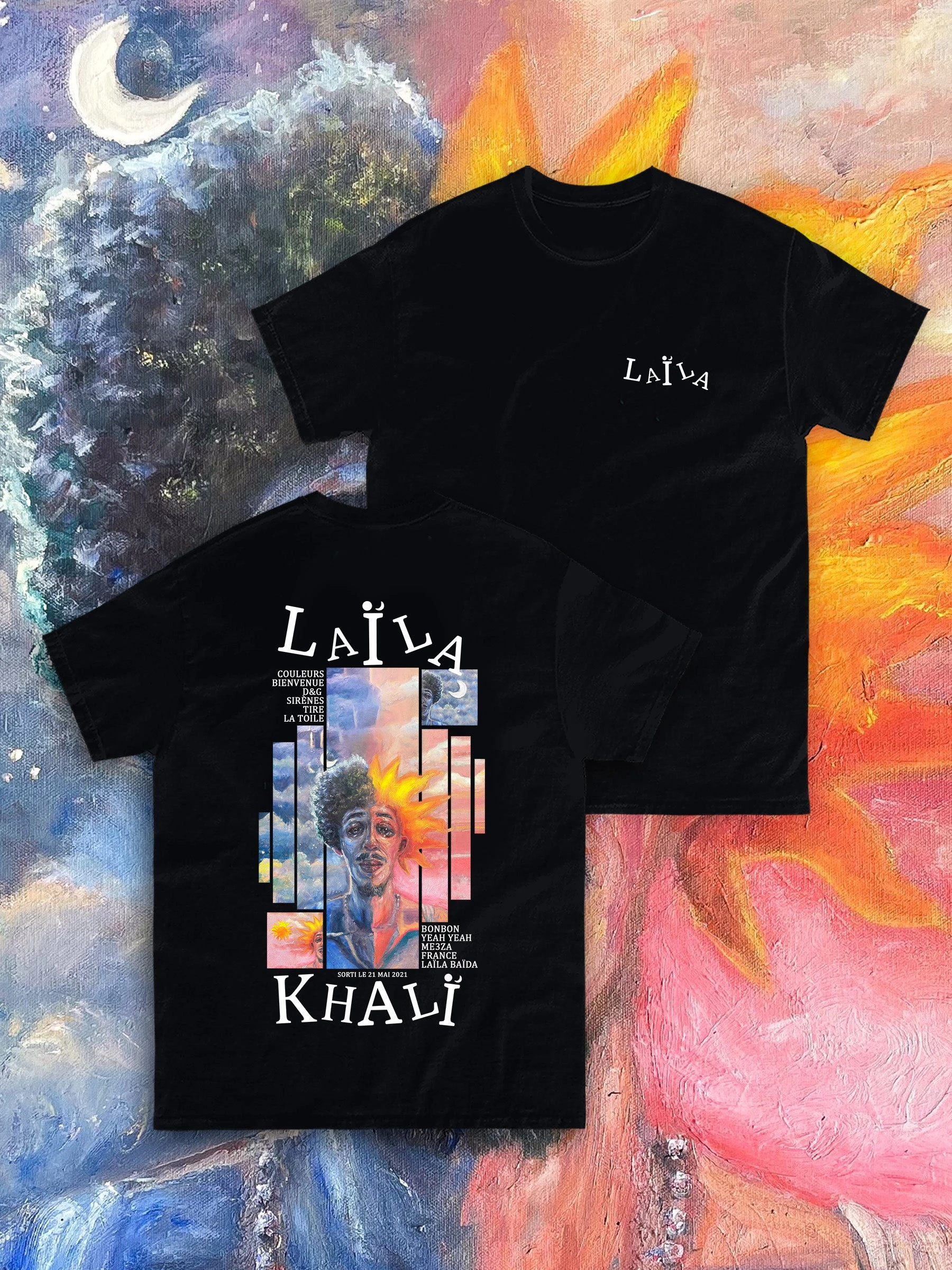 Camiseta Gráfica do Álbum do Rapper Khali Laila para Homens e Mulheres, Moda Hip Hop, Música Pop, Manga Curta, Casual, Algodão, Vintage, Streetwear