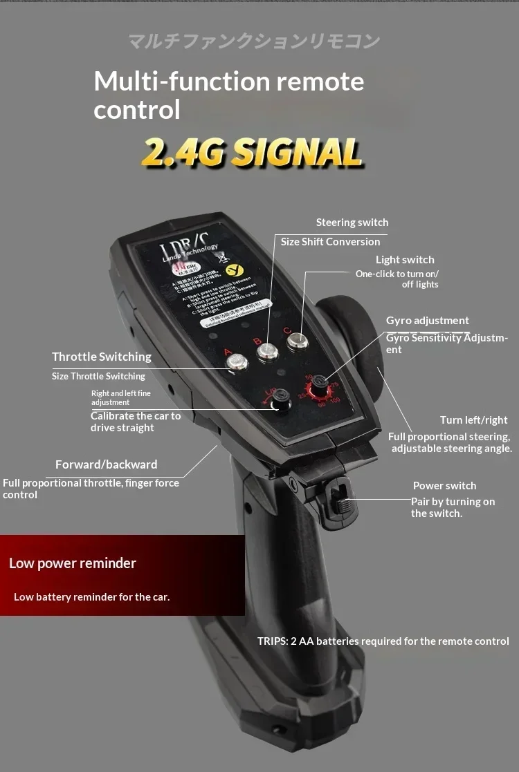 LDRC Upgraded LD1804 1:18 MX-5 RWD RC Drift Car Gyro Stabilization LED Headlight Funny Tongue 2.4G Remote Control Toy Car Gift